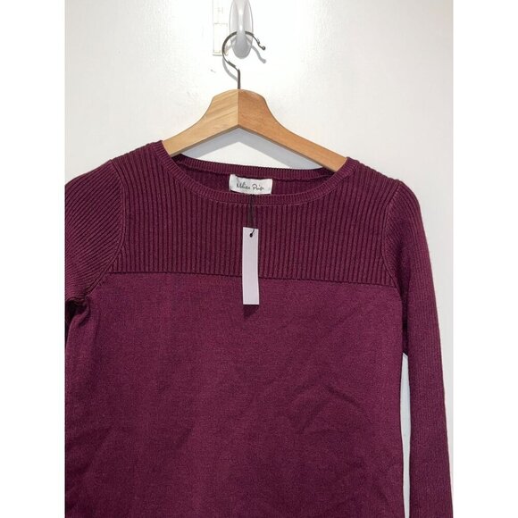 NWT Melissa Paige Purple Ribbed Knit Long Sleeve Pullover Sweater Women's Size P - Picture 3 of 9